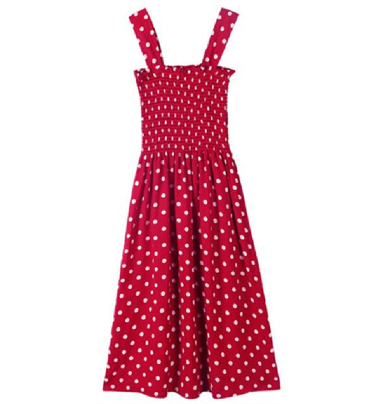 Women's Slip Dress Mid-length Polka Dot Off-shoulder