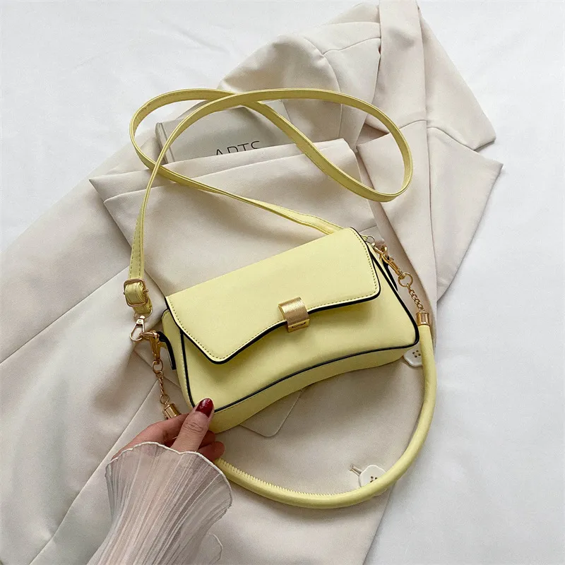 New Fashion Trendy Crossbody Casual Fashion One Shoulder Underarm Bag Women - Yellow