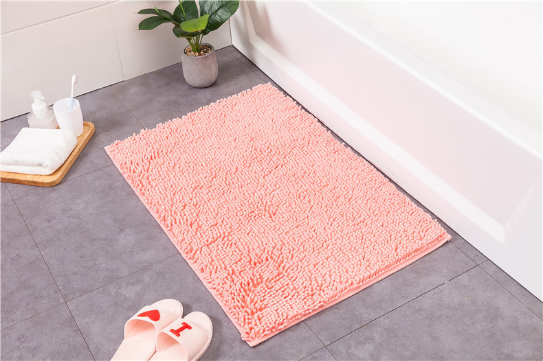 Title 1, Chenille Solid Color Bathroom Non-slip Mat