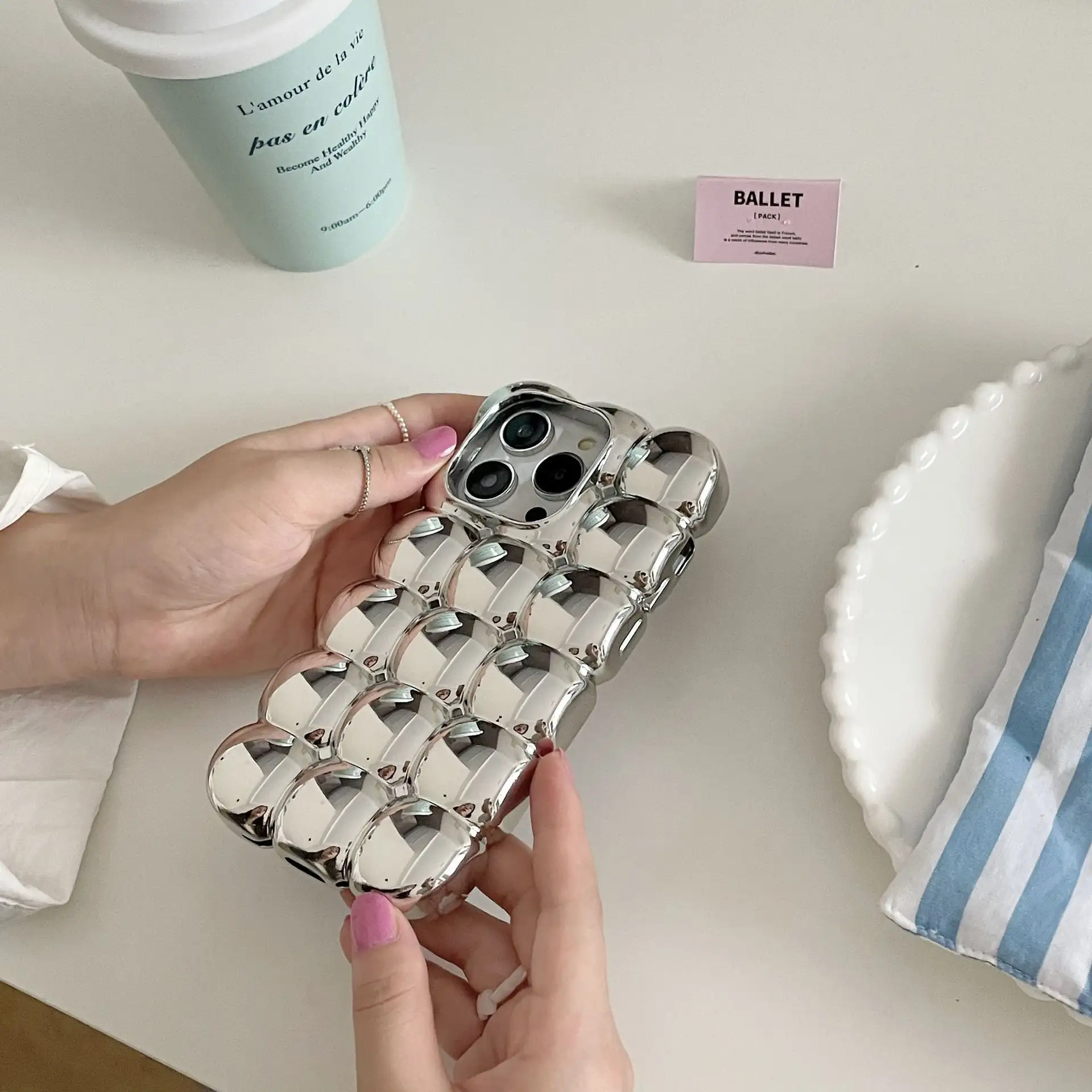 Solid Color Macarons Egg Waffle Phone Case