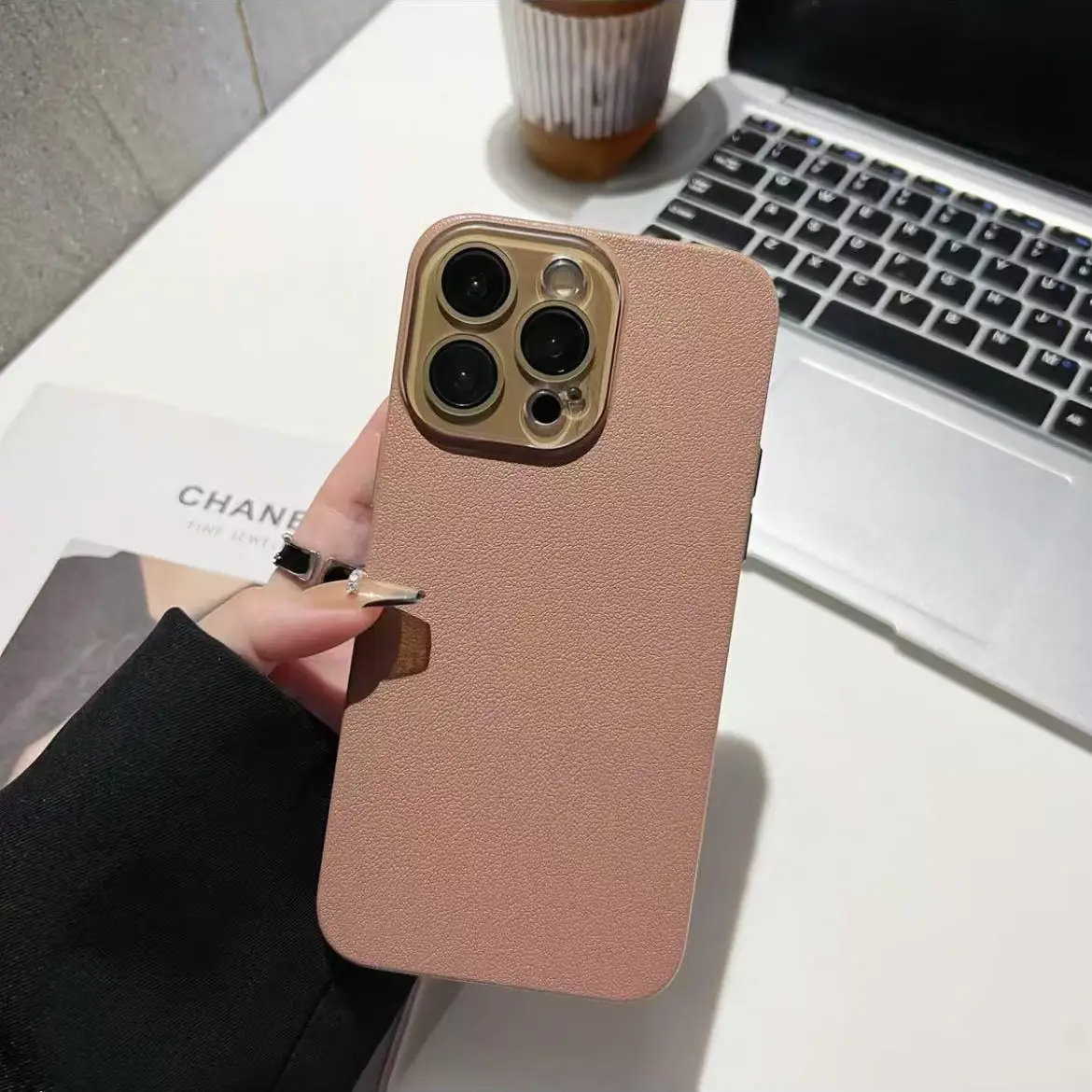 Lychee Pattern Hard Simple Protective Cover High-grade Sense Phone Case