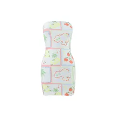 Sexy Women Clothing Tube Top Multi-colour Printing Slim-fit Sheath Short Dress - Colour Five-S - View 1