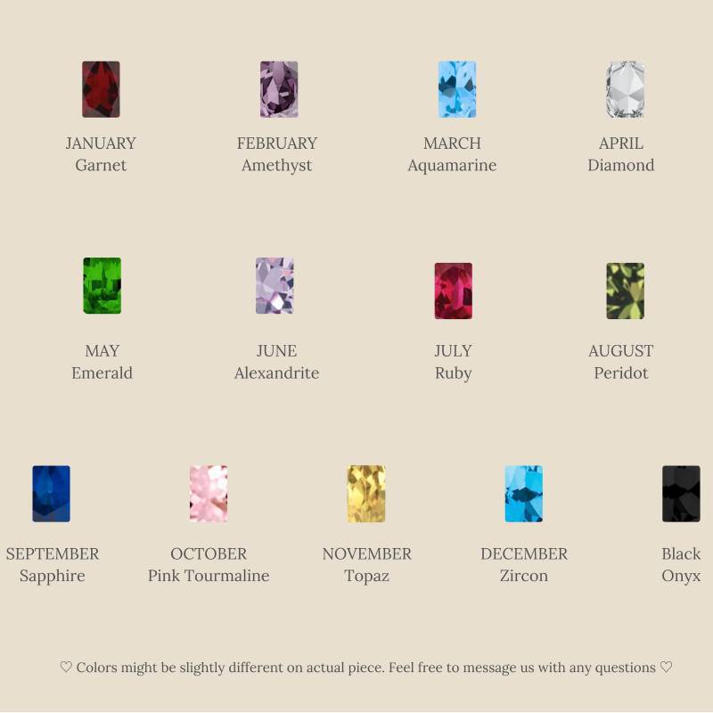 Retro Color Zircon 12th Birthday Stone Ring Simple Bracelet