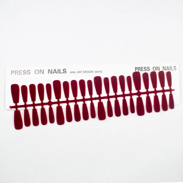 Red Velvet Wear Nail Tip Eight Minutes Quick forming Colored Velvet Patch G090 Red Velvet 06 Long Ladder - Shop at LoveMi