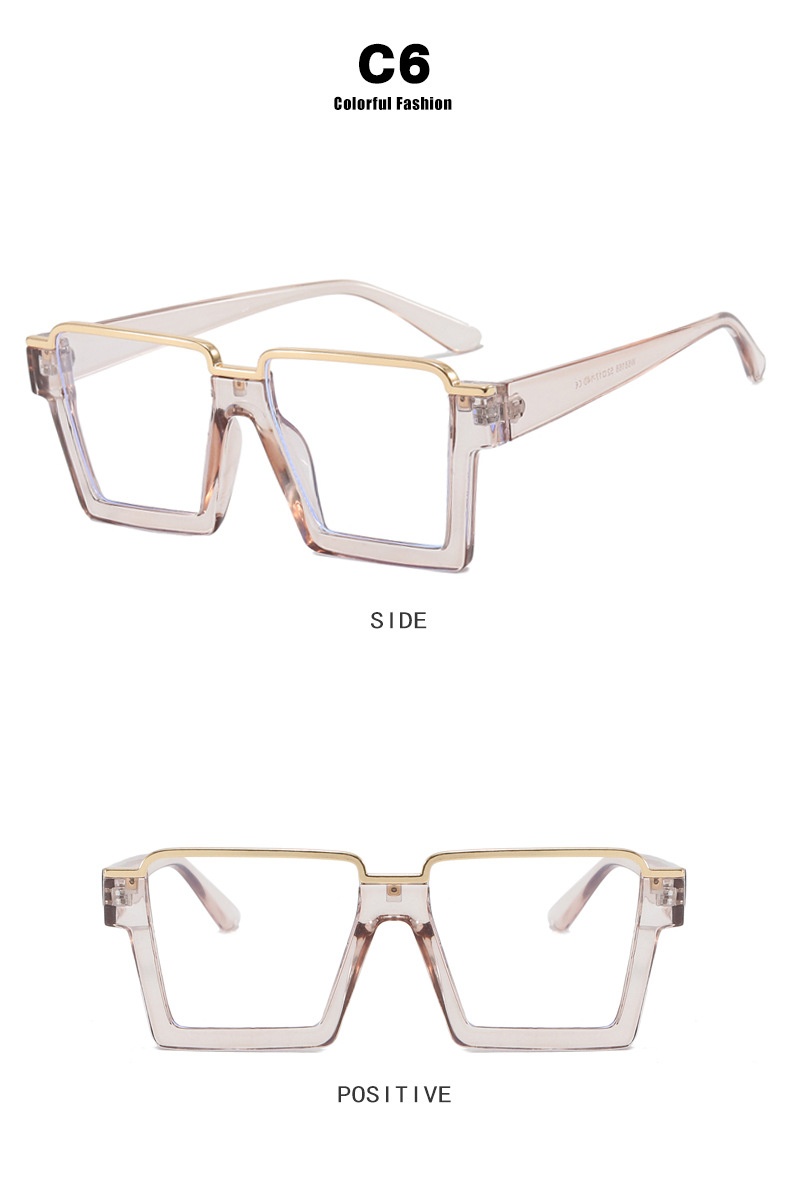 Retro Simple Versatile Artistic Lower Semi-rimless Square Plain Glasses - Image 18