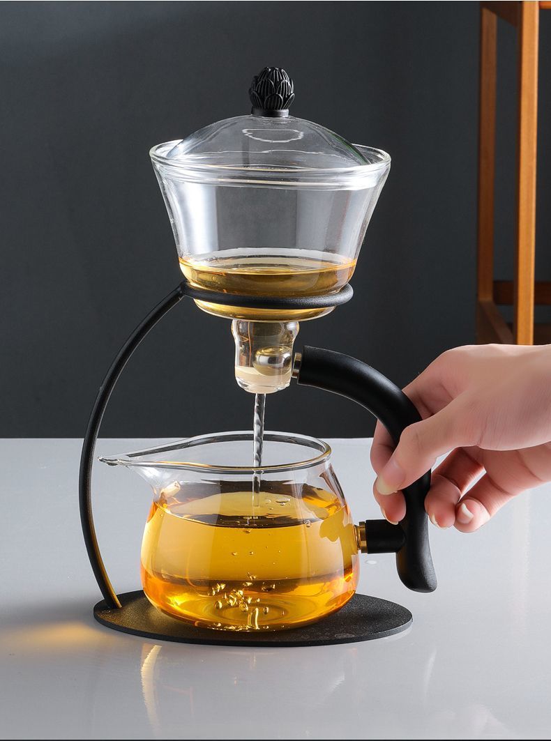 Title 4, Glass Automatic Tea Set Household Anti-scald Ma...