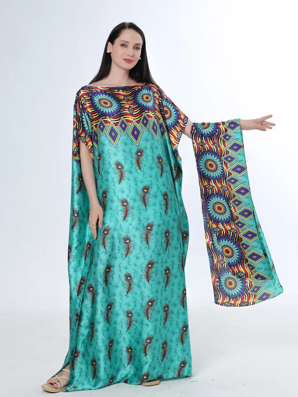 Beach Vacation Silk-like Bikini Blouse - Style 23-90X140Cm