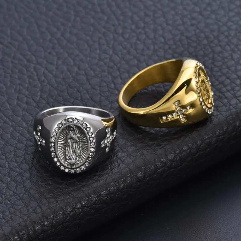 Our Lady Mary Hip-Hop Womens Titanium Steel