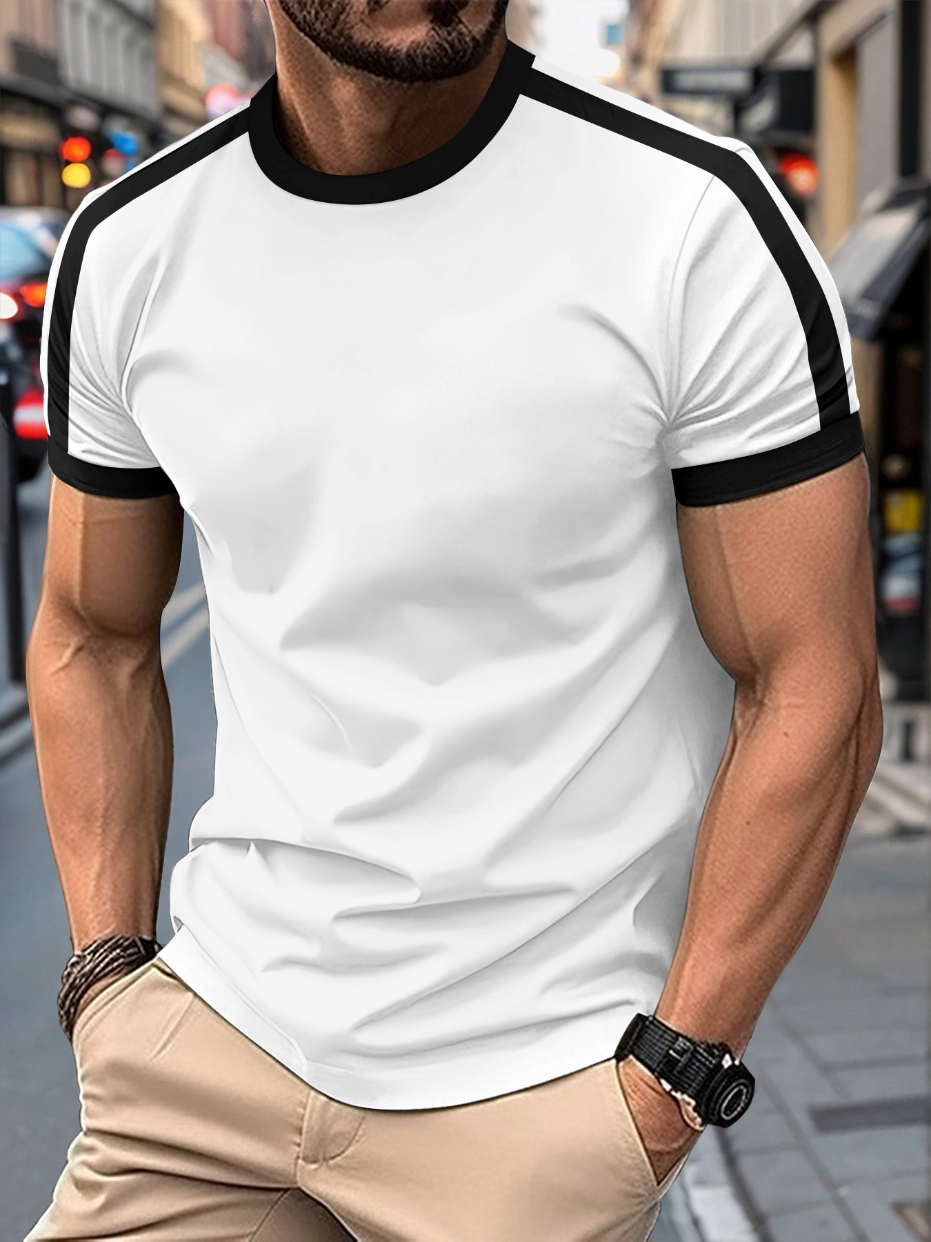 Mens Casual Short-sleeve Sports T-shirt