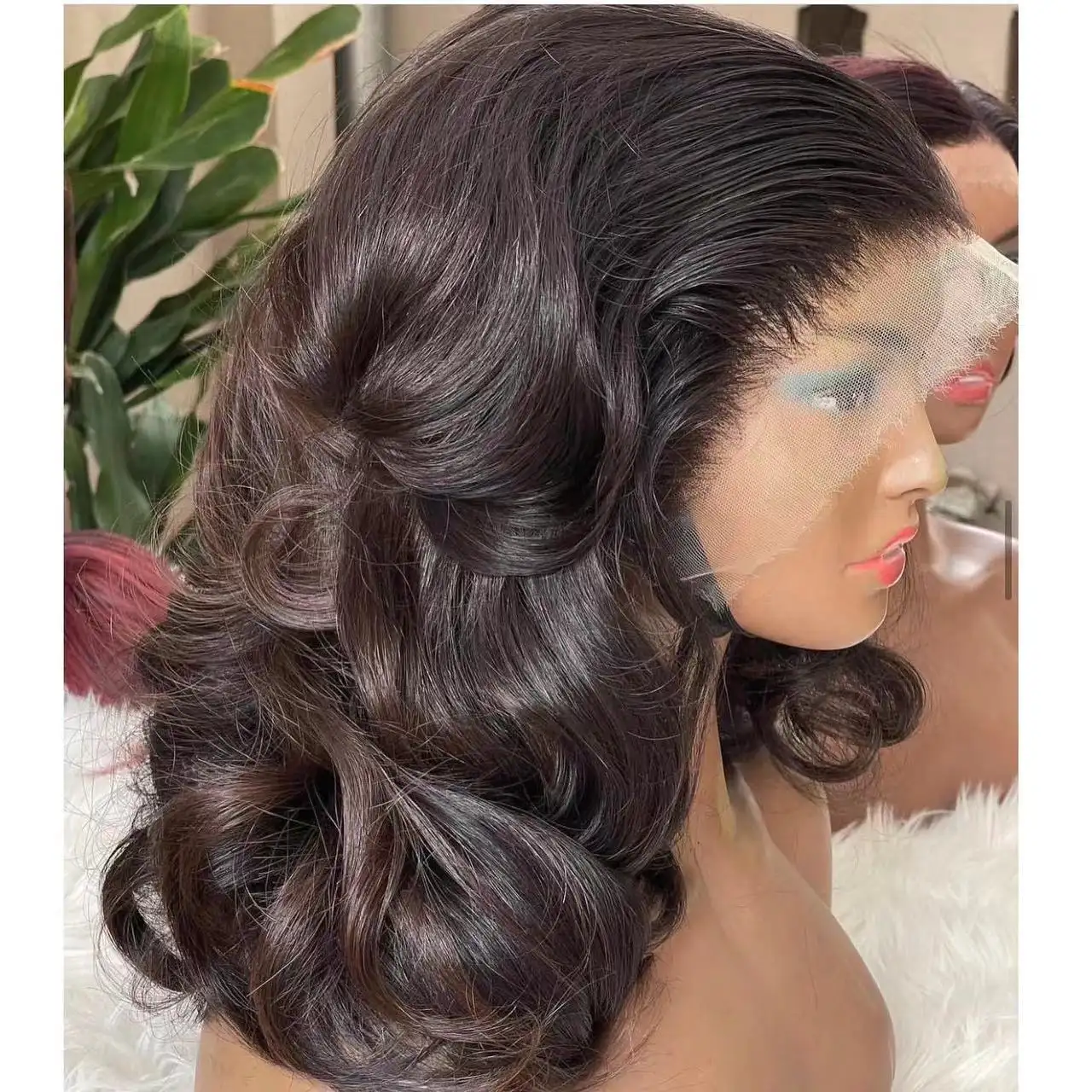Curly Lace Front Wig, Short Synthetic Hair for Women