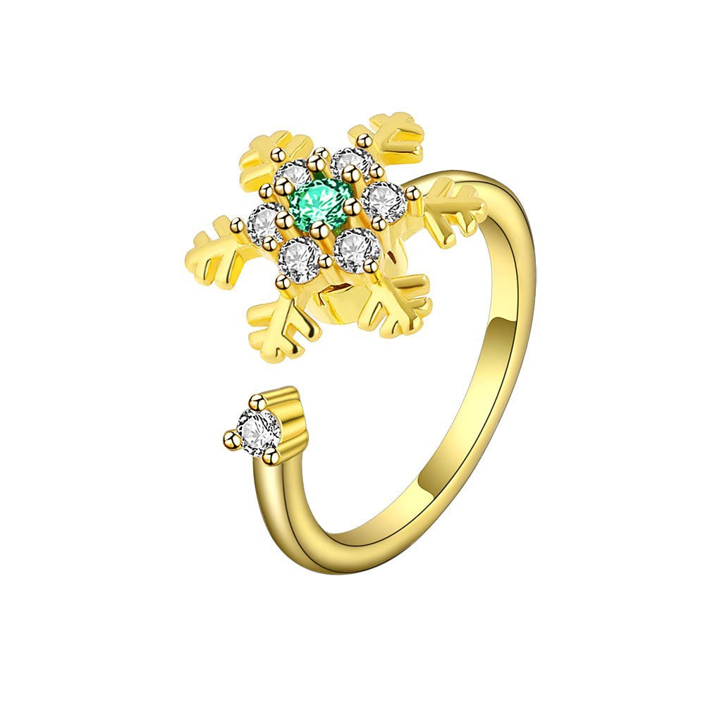 Snowflake Ring Rotatable Fashion Adjustable Personalized