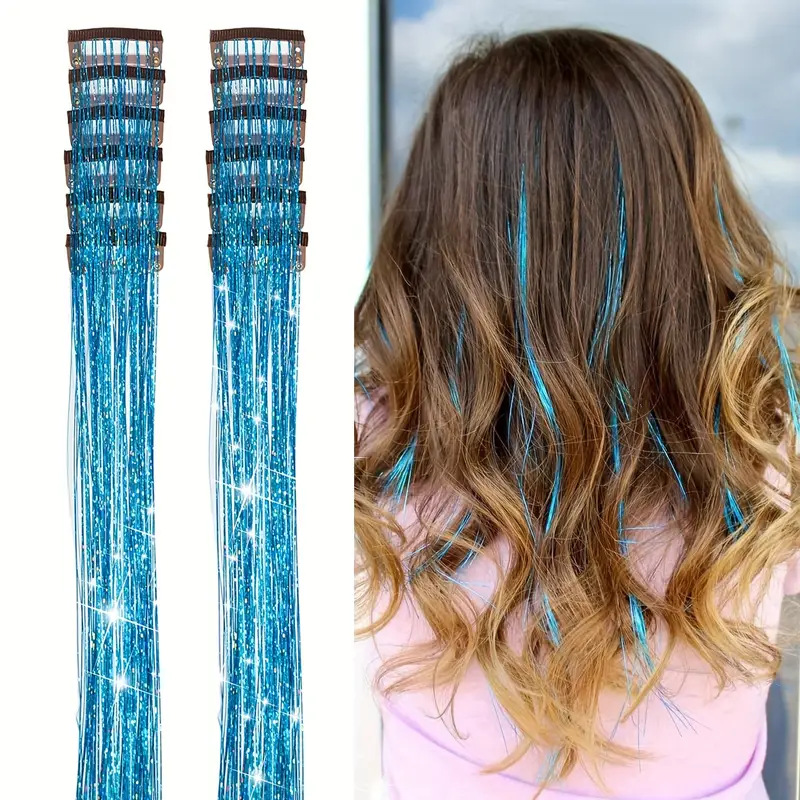Laser-thread Colorful Shiny Seamless Hair Extensions