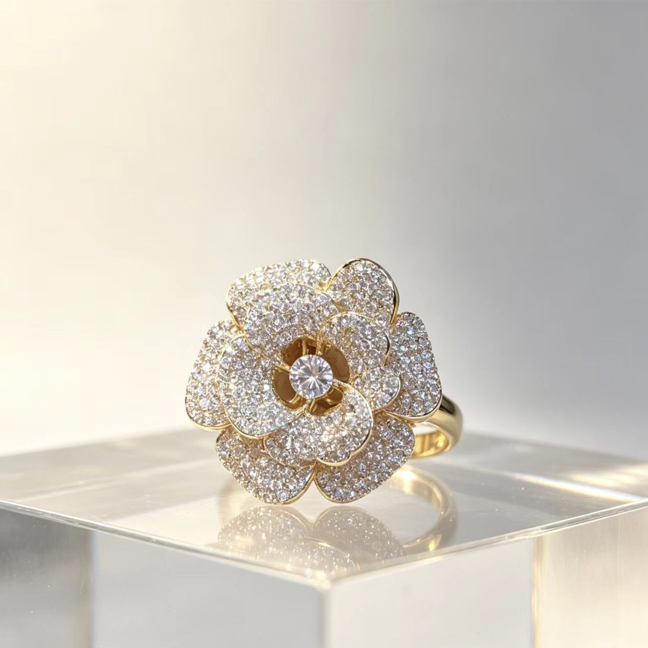Rose Shaped Adjustable Ring, picture 2 of 5