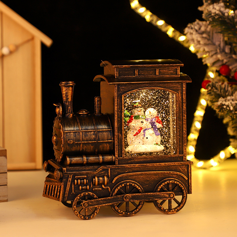 Title 4, Small Train Christmas Interior Luminous Water I...