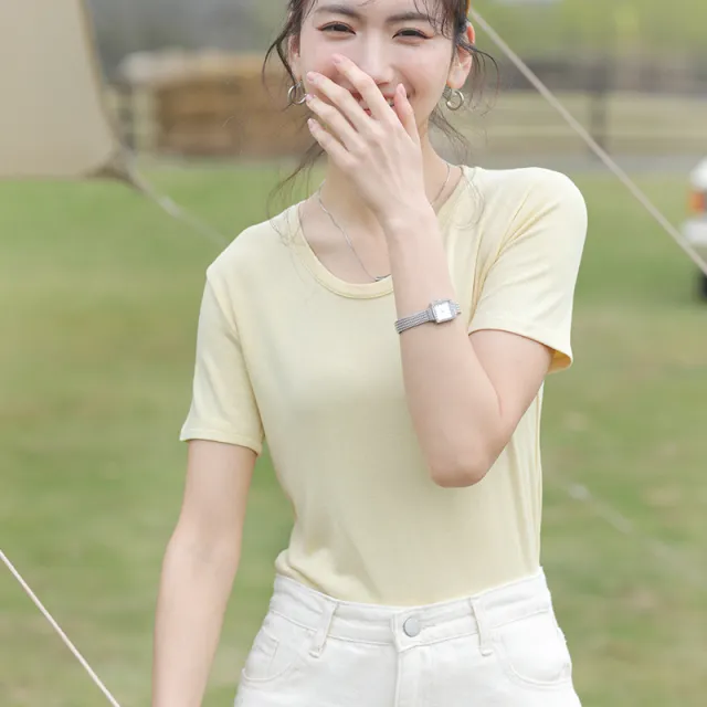 Women's Fashionable All match Breathable Bottoming Shirt Top Fragrant Yellow - Shop at LoveMi