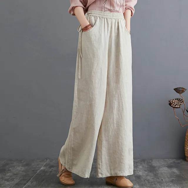 Spring And Summer Art Cotton Linen Pants Loose Plus Size Hemp Color 3Xl - Shop at LoveMi