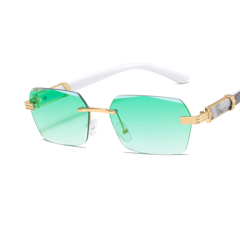 Women's Trimming Ocean Lens Rimless Sunglasses - Image 16