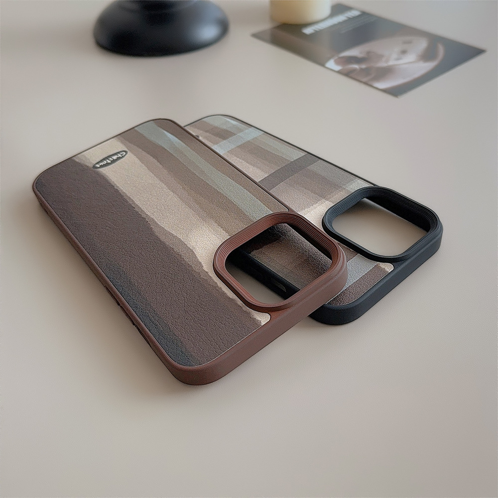 Mid-century Style Phone Case Leather Finish Suitable For