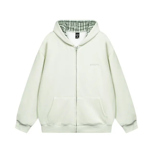Loose Versatile Zipper Sweater Men's European And American Light Green - Shop at LoveMi