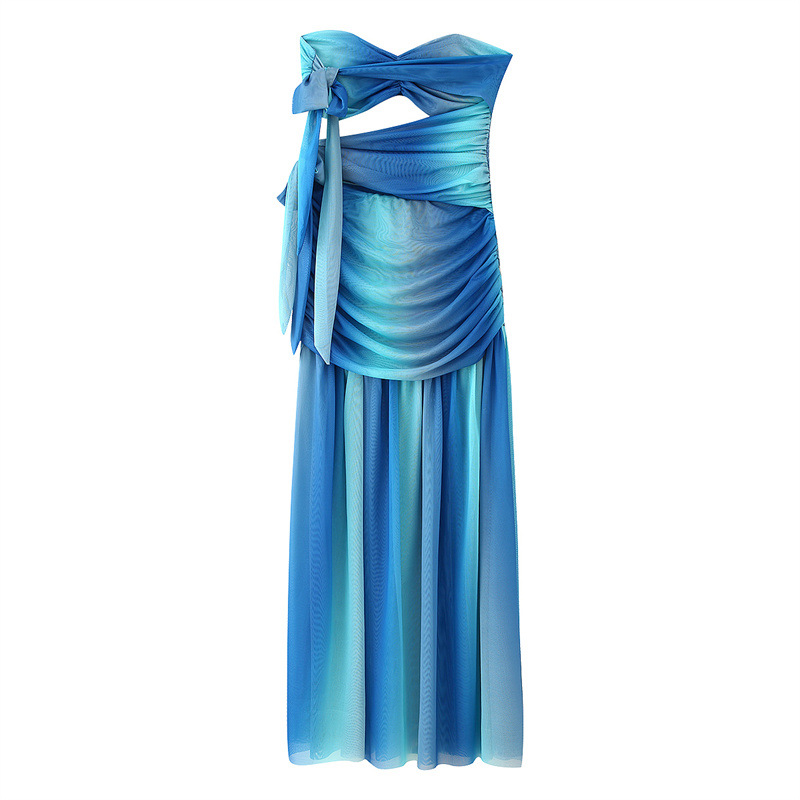 Casual Slimming And Fashionable European And American Tube Top Slit Dress