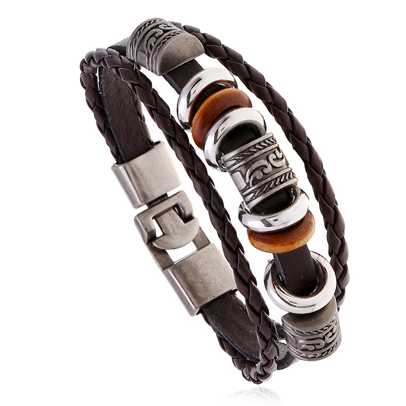 Simple Multi-layer Leather Men Handmade String