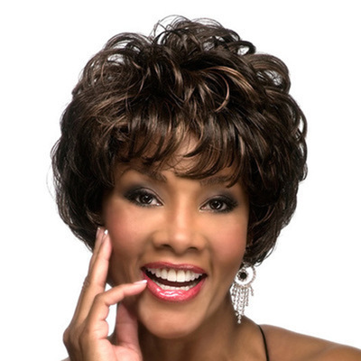 European And American-style Personalized Fluffy Short Curly Wig Cap