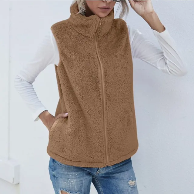 European And American Coat Loose Plaid Fur Cardigan Khaki - Shop at LoveMi
