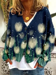 Abstract Printing Casual Cloak Coat Cardigan Sweater - Ding6311-4Xl - View 1