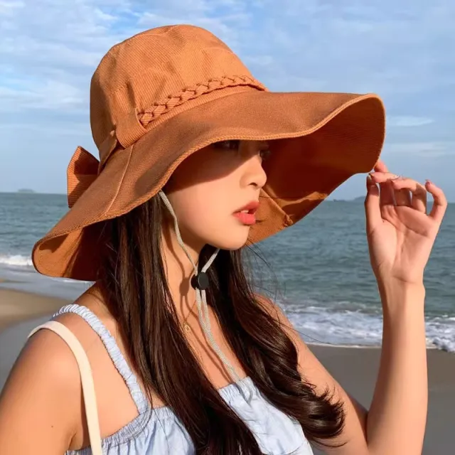 Sun proof Sun proof Bow All match Fashion Sun Hat Orange - Shop at LoveMi