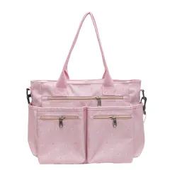 Retro Large Capacity Printed Tote Women's All-match Fashion Shoulder Bag - Pink - View 1