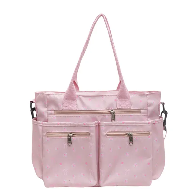 Retro Large Capacity Printed Tote Women's All match Fashion Shoulder Bag Pink - Shop at LoveMi