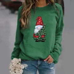 Cute Christmas Hug Graphic Print Crew Neck Pullover - Zyqz2950-Xs - View 1