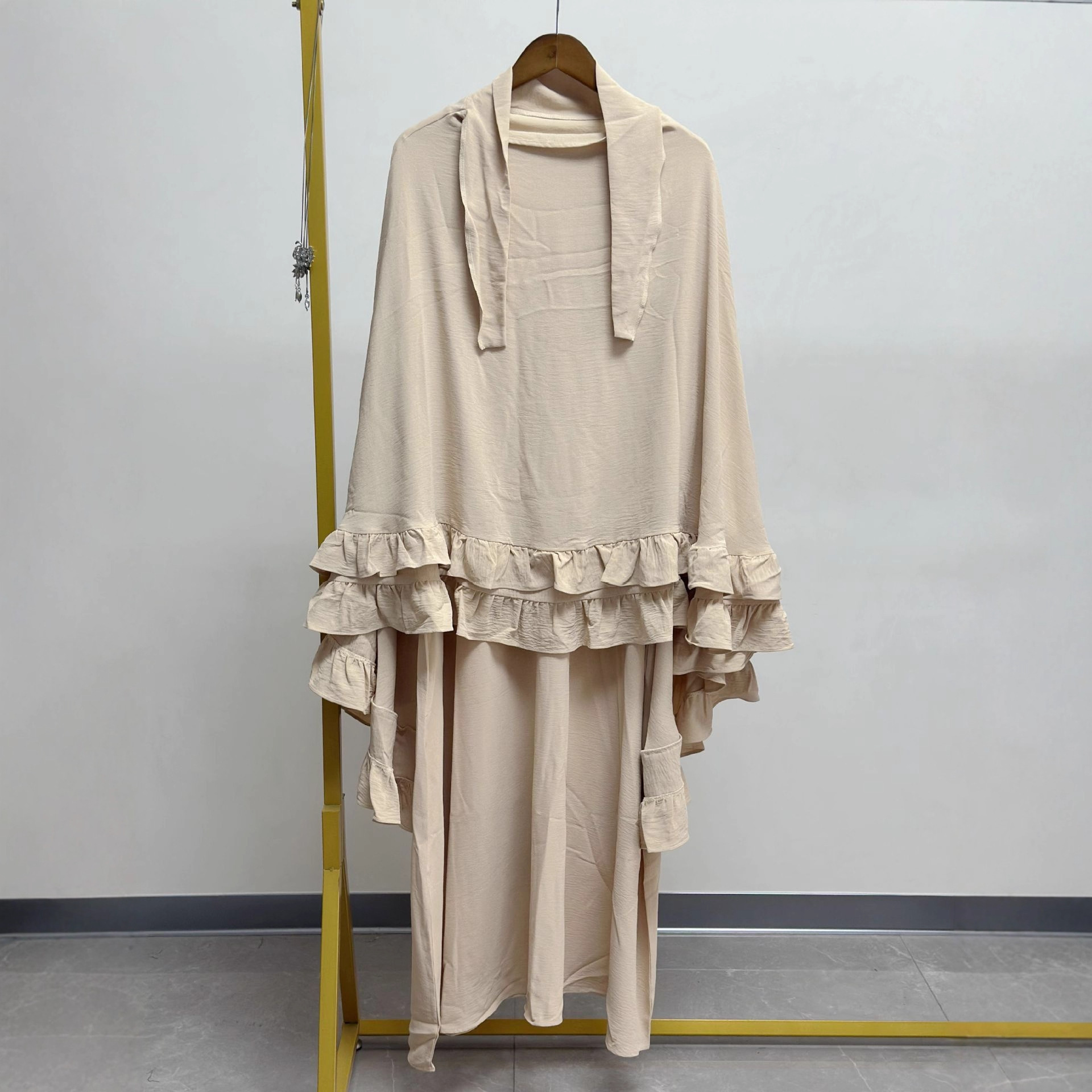 Robe Set Middle Eastern Solid-color Dress Women's Clothing