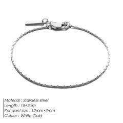 Men's Fashion Stainless Steel Bracelet - 18 Plus 2Cm Platinum - View 1