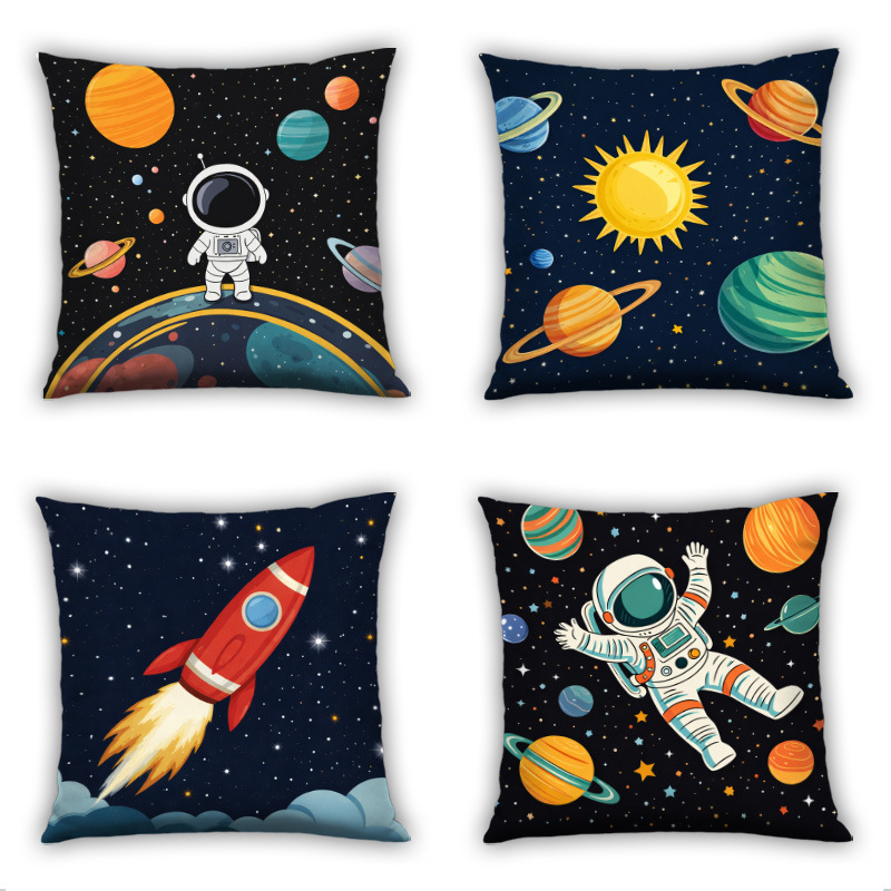 Cartoon Space Astronaut Hugging Sofa Pillowcase