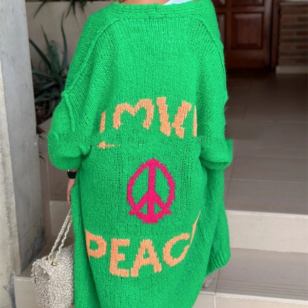 Women's Off Jacquard Casual Cardigan Sweater