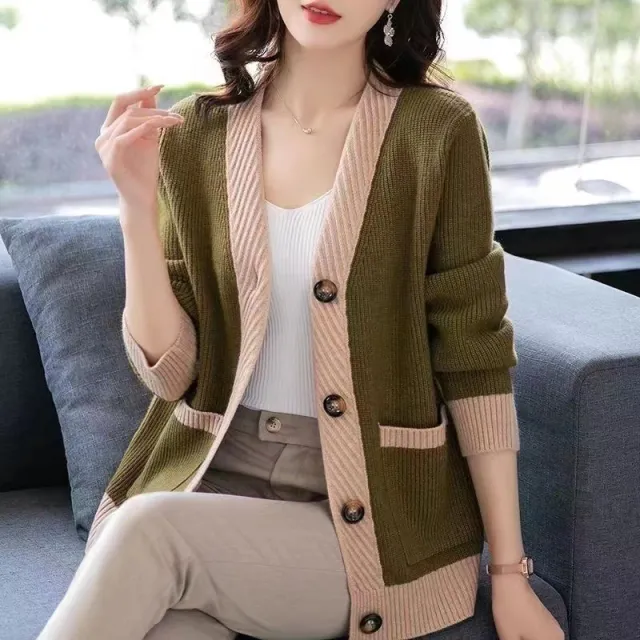 New Fashion All matching Oversized Loose Coat Green Coffee Color - Shop at LoveMi