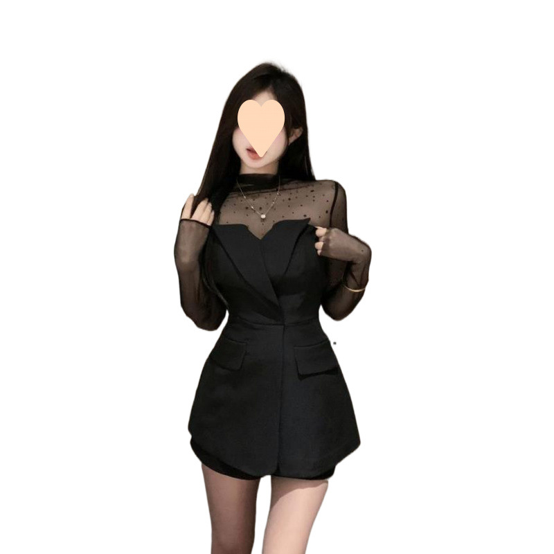 Pure Desire Mesh Socialite Exquisite Fashion Long Sleeve Suit