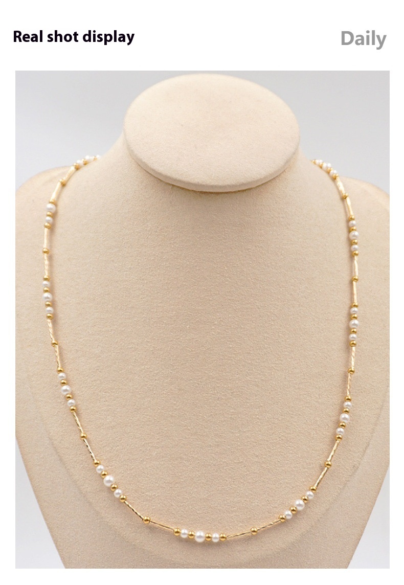 French Retro Small Pearl Long Necklace Bracelet
