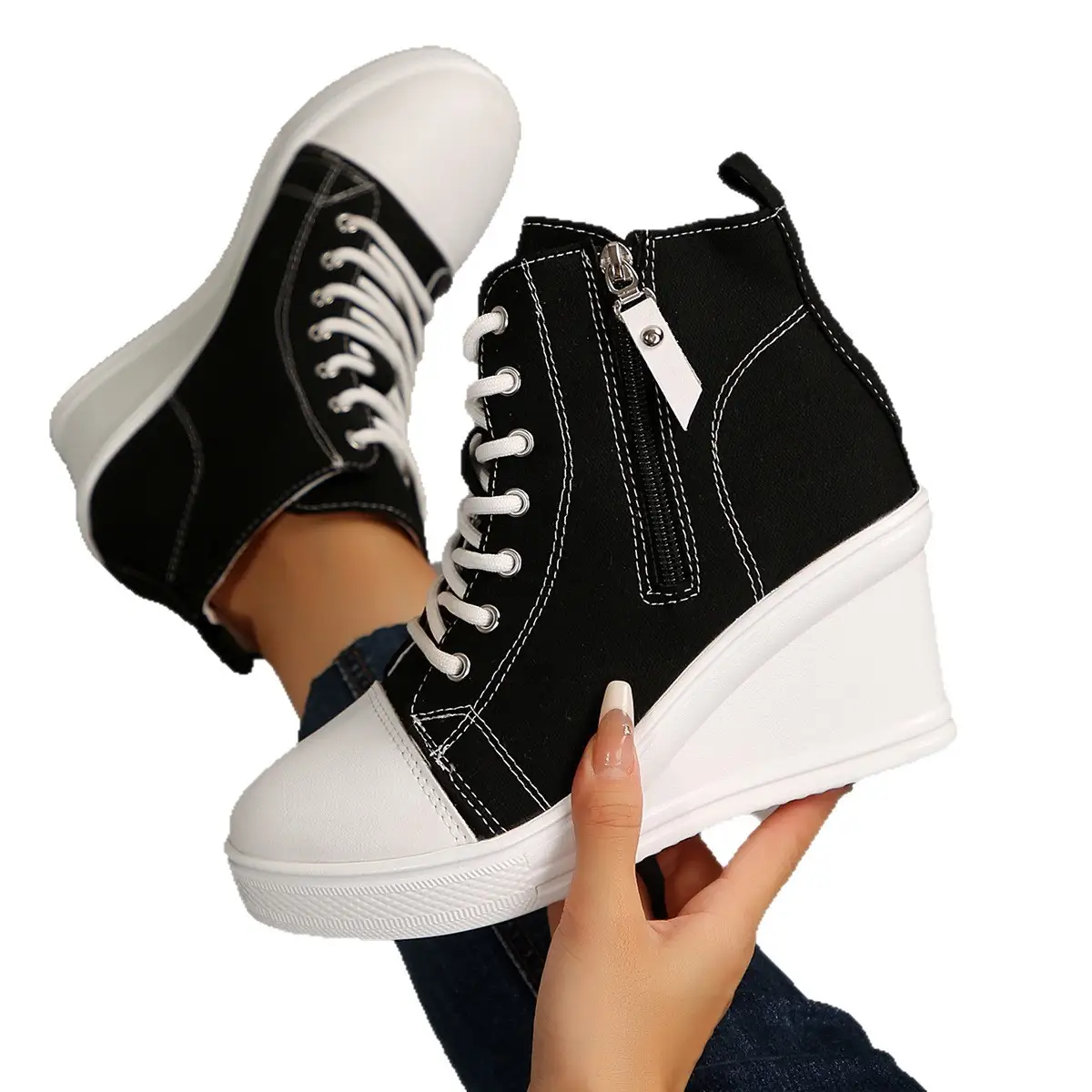 Women's Fashion Versatile High-top Casual Canvas Shoes