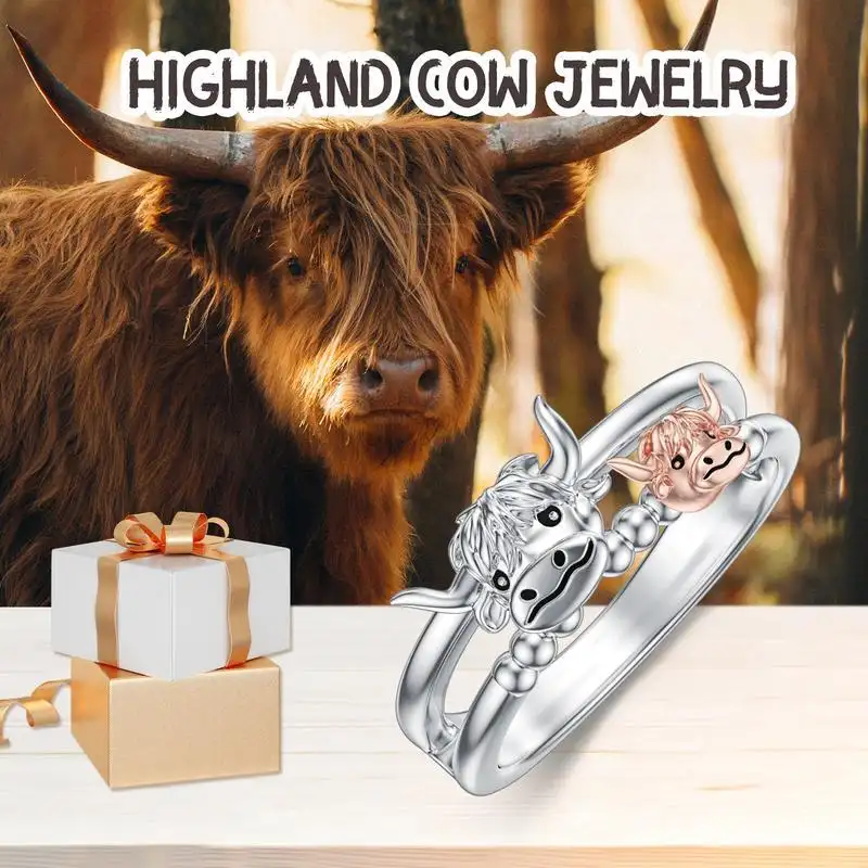 Women's Ins Special-interest Design Personalized Closed Cow Head Ring