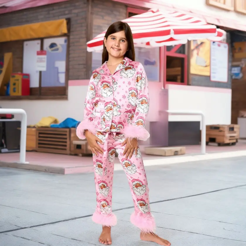 European And American Christmas Pajamas Suit Printed
