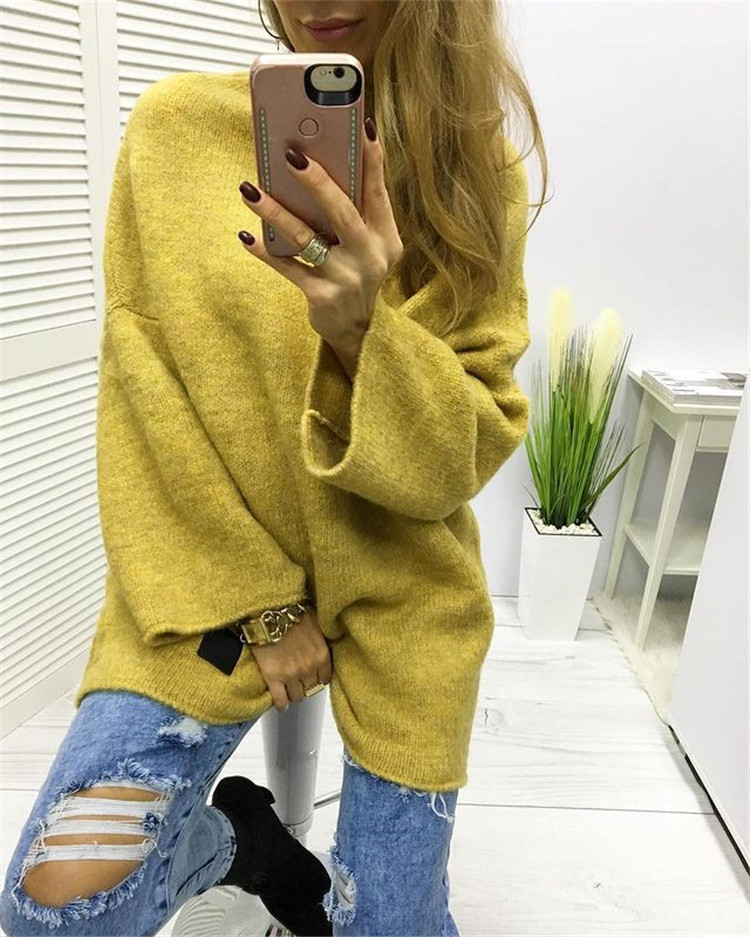 Title 12, Womens Casual Solid Color Long Sleeved Sweater...