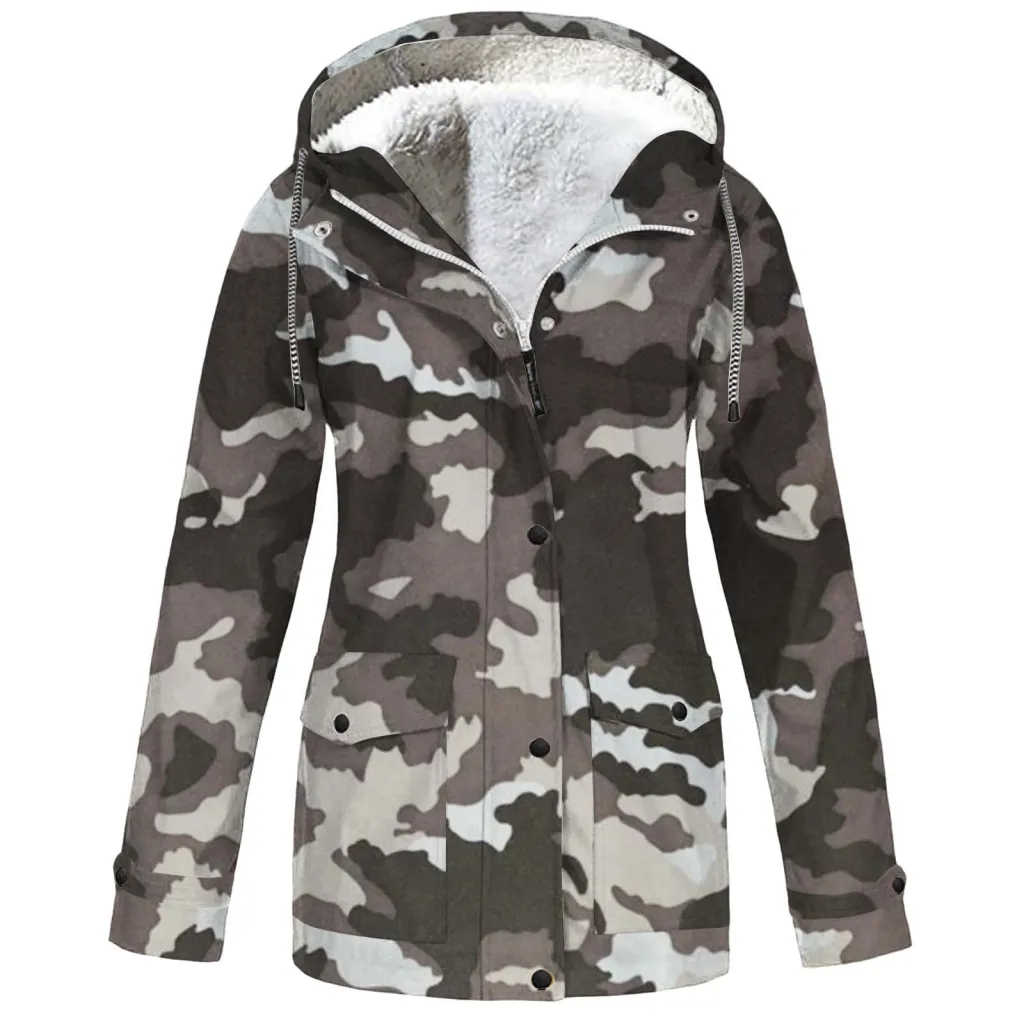 Hooded Camouflage Waterproof Outdoor Shell Jacket Men's And Women's Coats - Dark Gray