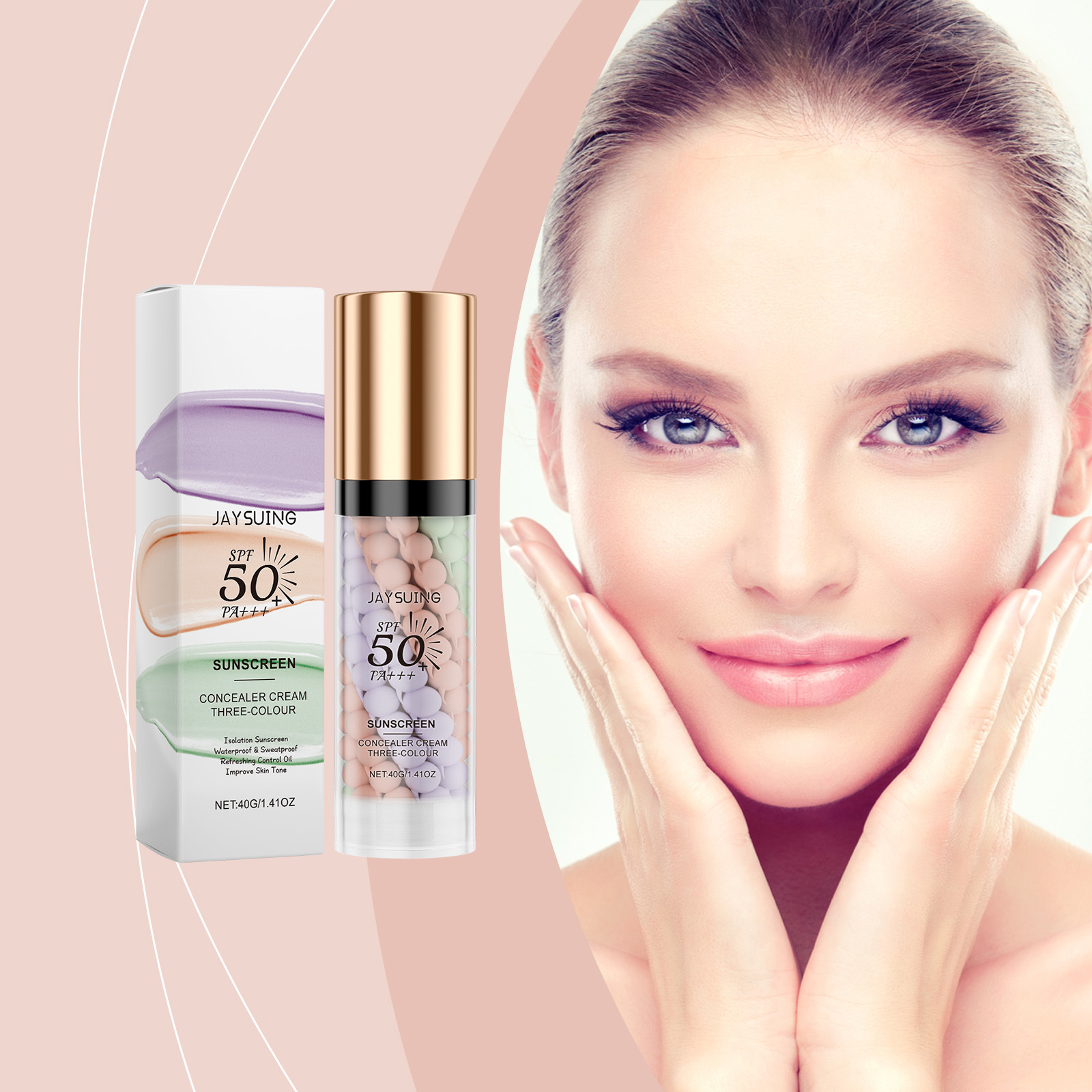 Three-color Protective Isolation Cream For Makeup Enhancement