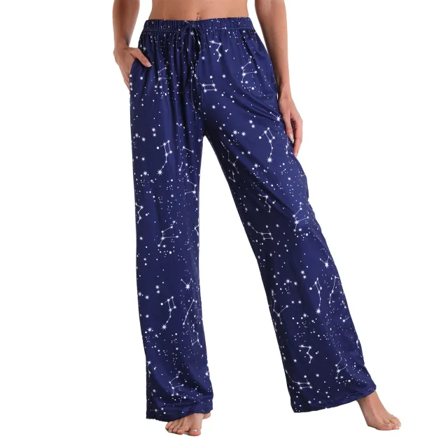 Stretch Cotton Straight leg Pants Printing Elastic Cord Trousers 3020Style - Shop at LoveMi