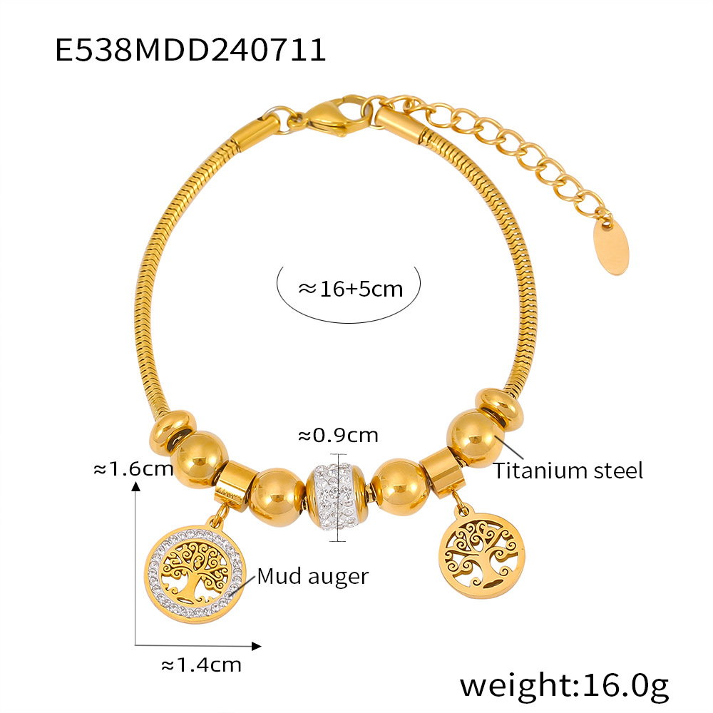 European And American Xingyue Hollow Lucky Tree Diamond Series Lucky Beads Bracelet