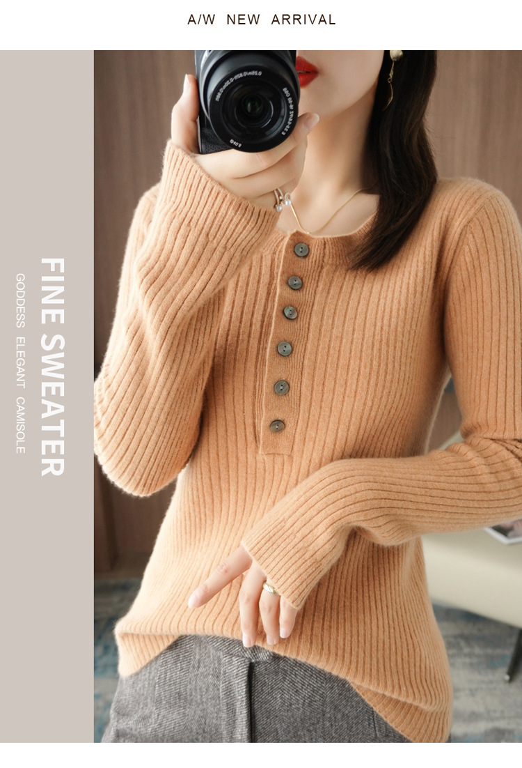 Title 4, New Cashmere Sweater Womens Round Neck Long Sl...