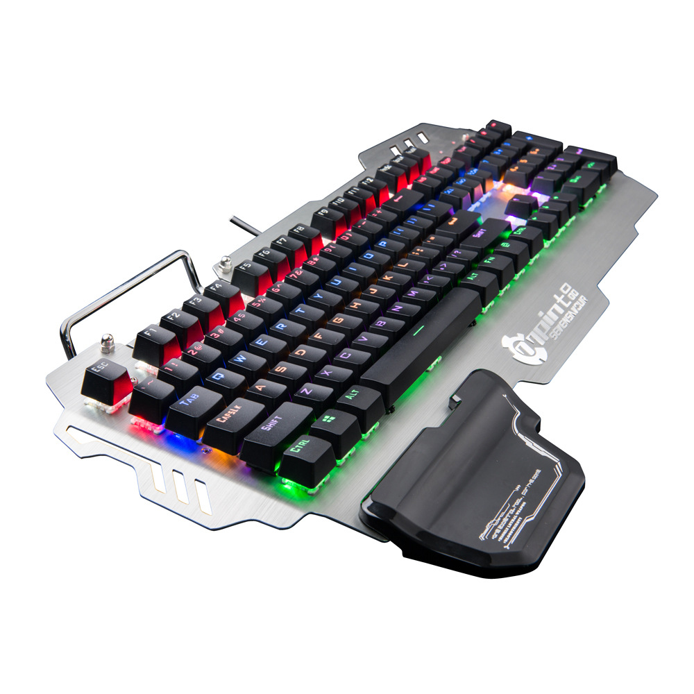 Green Axis Metal Panel With Wrist Splint Wired Professional Gaming Keyboard - Image 3