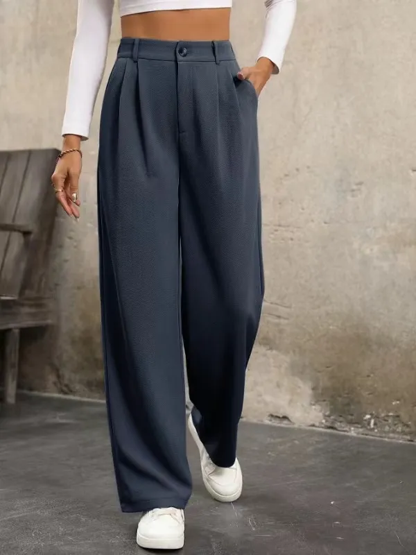 Temperament Commute High Waist Casual Suit Pants For Women Dark Gray - Shop at LoveMi
